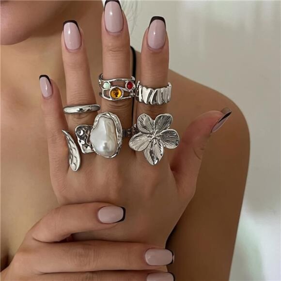 ✨ Chunky Silver Ring | Open Stacking Design | Mix & Match Minimalist - Picture 2 of 4